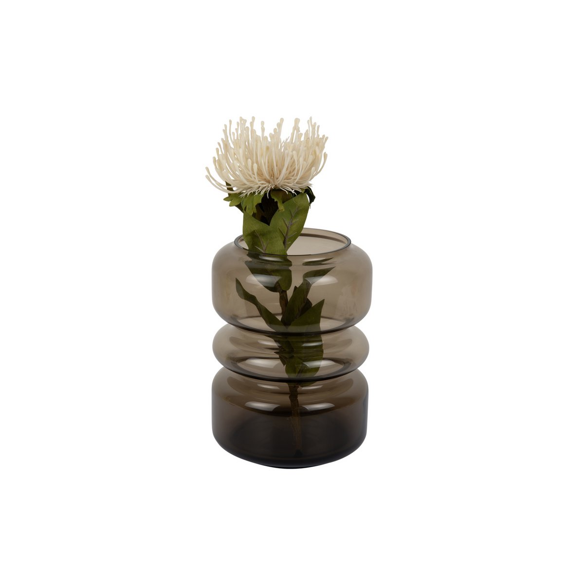 Vaas 20 cm bruin glas