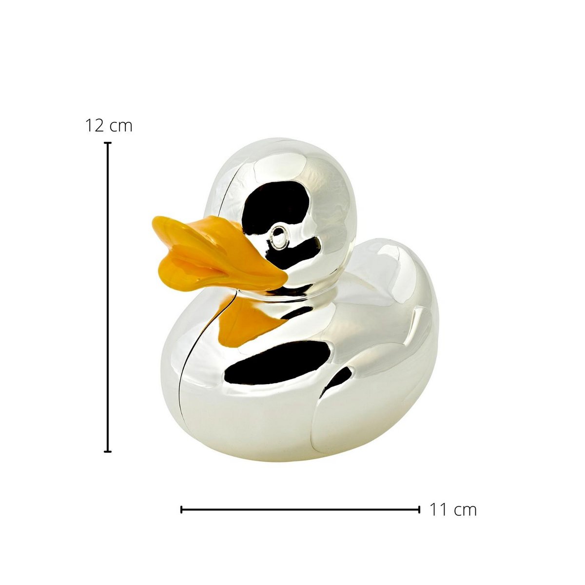Spaarpot eend verzilverd 11 cm
