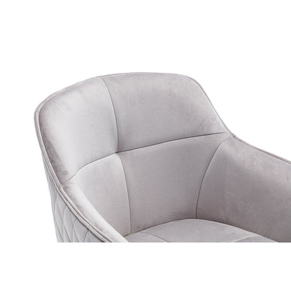 Fauteuil lichtgrijs fluweel draaibaar 360°