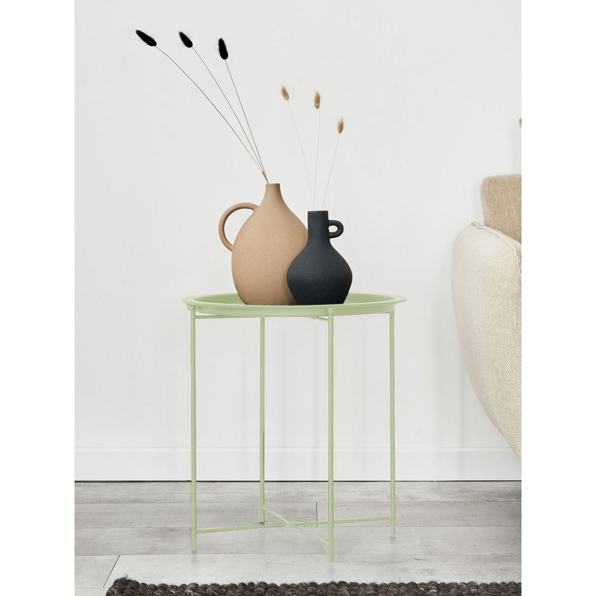 Bijzettafel metaal Ø 47x51 cm opvouwbaar
