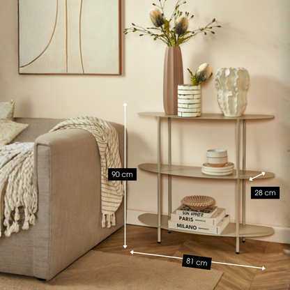 Rek ijzer off-white 90x28x81 cm