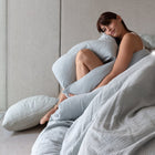 Dekbedovertrek 140x220 cm katoen muslin misty blue