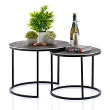 Coffee Table Set Two Round Tables Silver Carlton 55 cm 45 cm