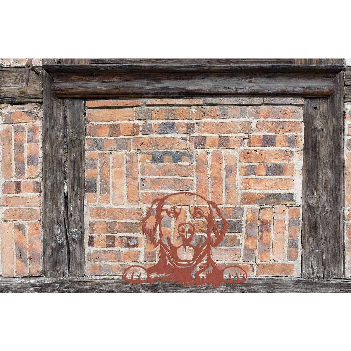 Decoratie Hond Sam staal roest 33,2x30x0,2 cm
