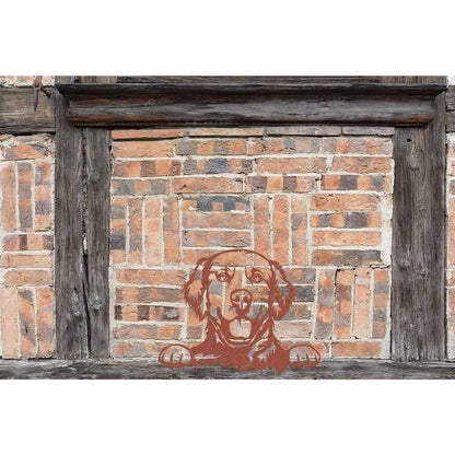 Decoratie Hond Sam staal roest 33,2x30x0,2 cm