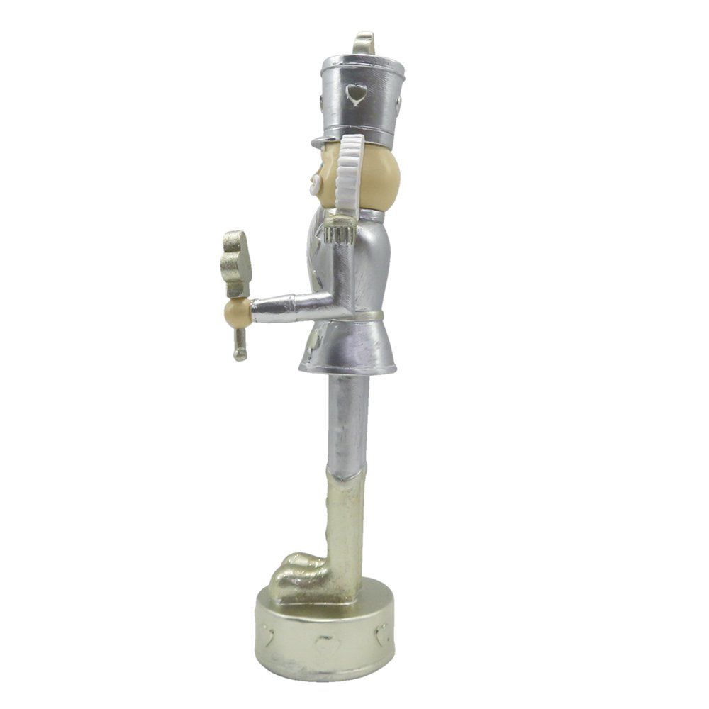 Beeld Notenkraker 24 cm Zilverkleurig Wit Kunststof Kerstdecoratie