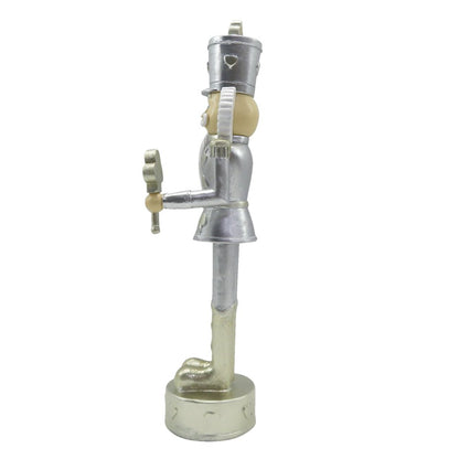 Beeld Notenkraker 24 cm Zilverkleurig Wit Kunststof Kerstdecoratie