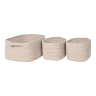 Opbergmanden katoen beige set van 3