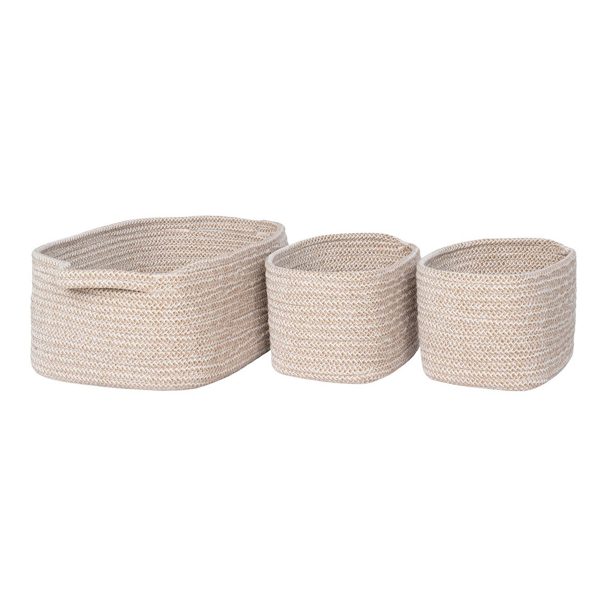 Opbergmanden katoen beige set van 3