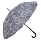 Paraplu 90 cm polyester bloemen blauw zwart