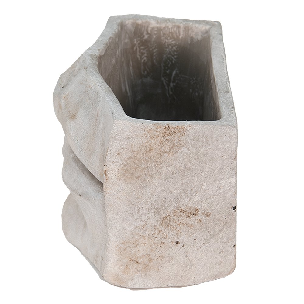 Bloempot mond 21x13x14 cm grijs beton