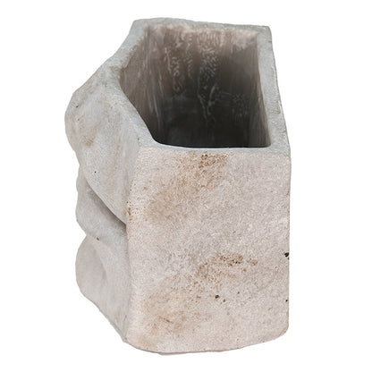 Bloempot mond 21x13x14 cm grijs beton