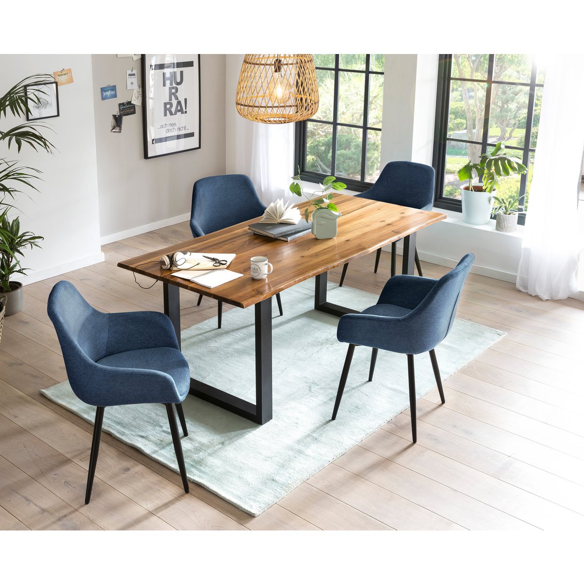 Eettafelset acaciahout 160x85 cm