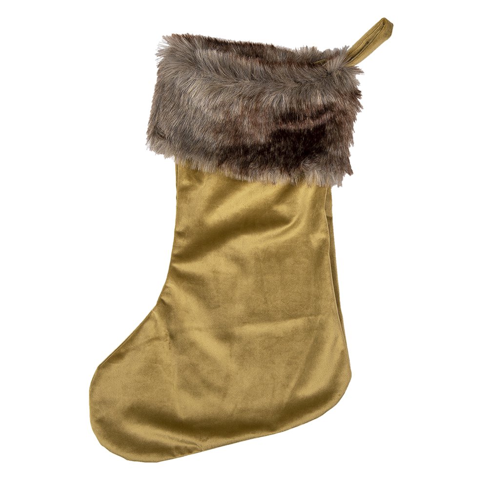 Kerstsok 30x45 cm bruin goud