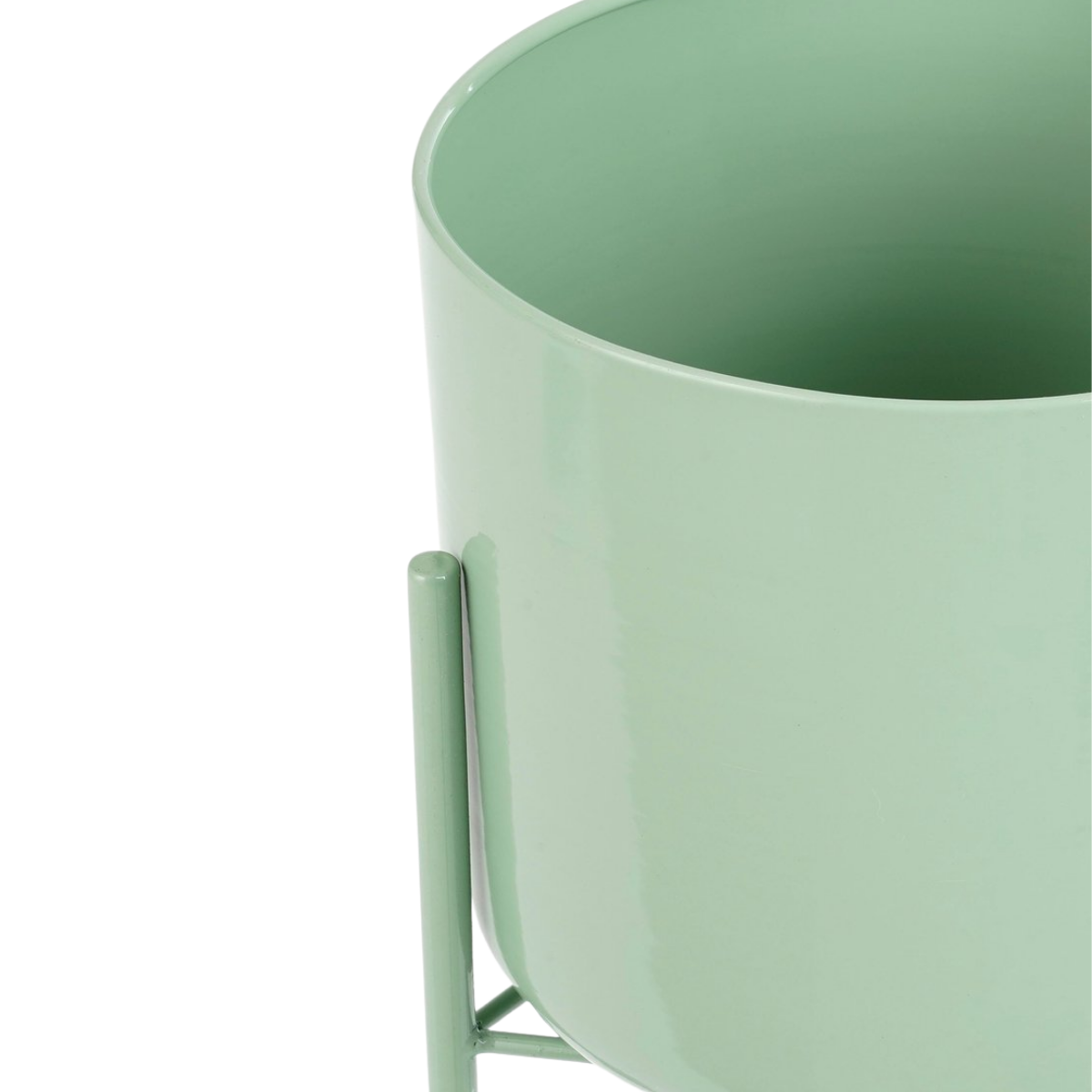 Bloempot met standaard 19x60 cm groen ijzer