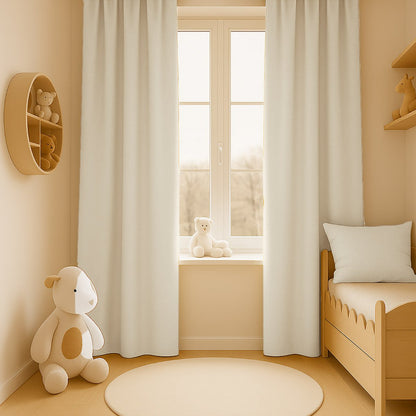 Witte biologische katoenen gaasgordijnen