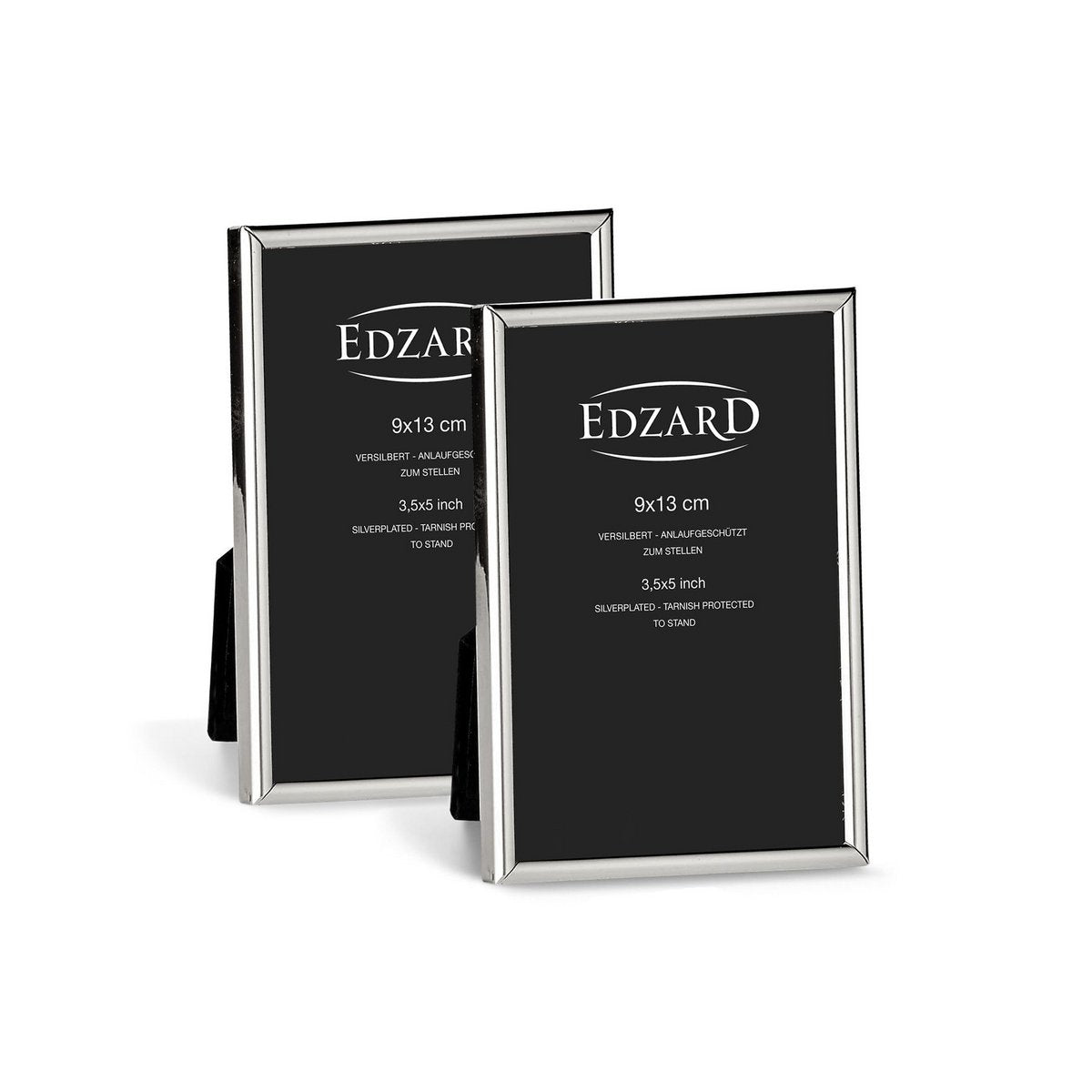 Fotolijst 9x13 cm verzilverd staal set van 2