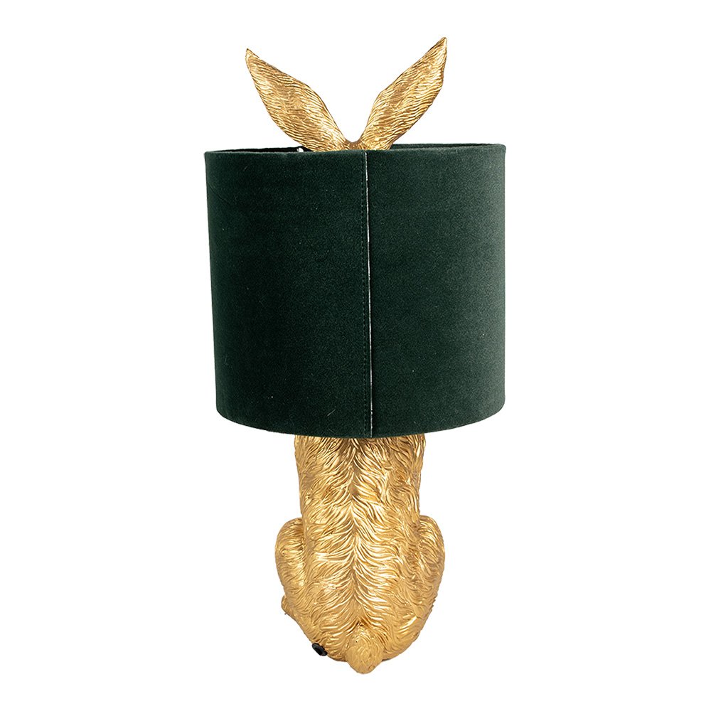 Tafellamp konijn Ø 20x43 cm goudkleurig groen