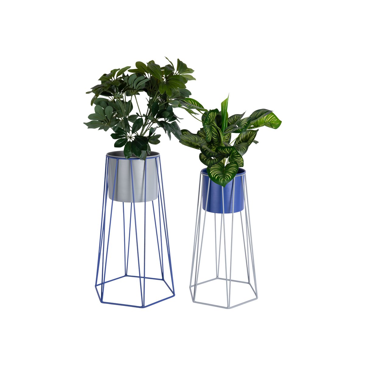 Plantenpot set ijzer grijs