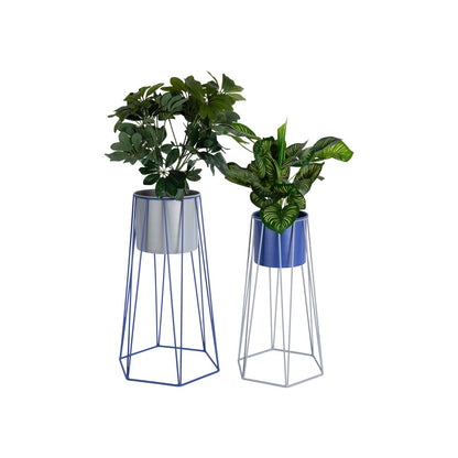 Plantenpot set ijzer grijs