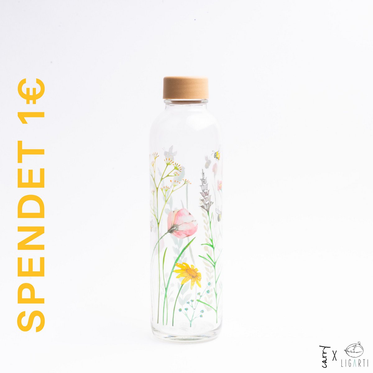 LET THE BIJEN BE Glazen fles van 0,7 liter