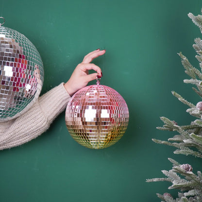 Christmas Decoration - Christmas Ornament - Disco Ball - Foam - Pink/Gold - 20x20x20cm