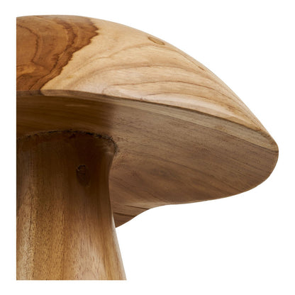Decoratie paddestoelen set van 2 teakhout naturel