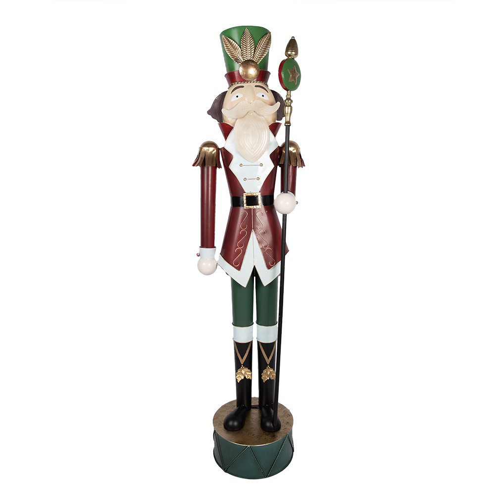Kerstdecoratie Notenkraker 207 cm rood groen metaal