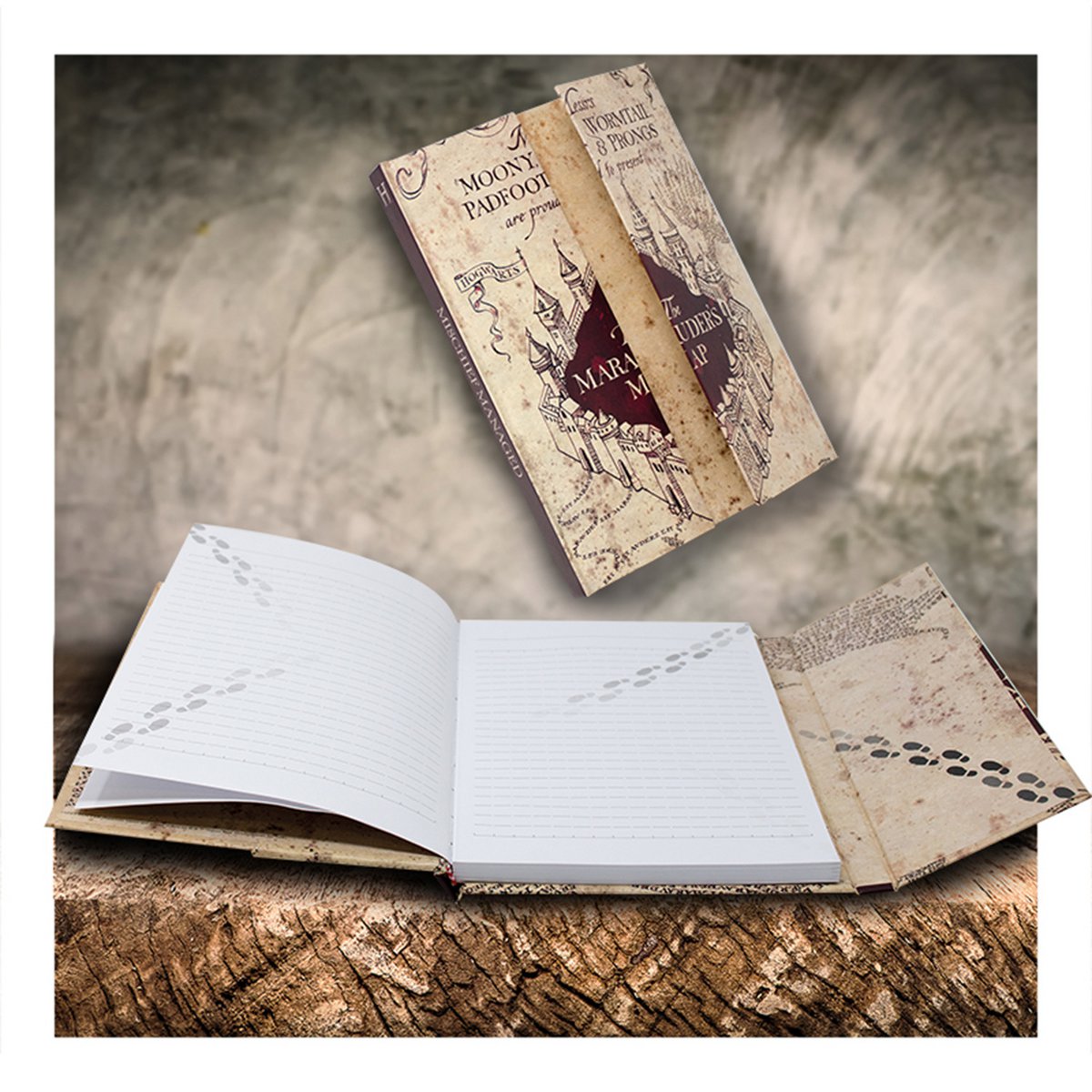 Harry Potter - A5 notebook in Marauder's Map design, magnetic