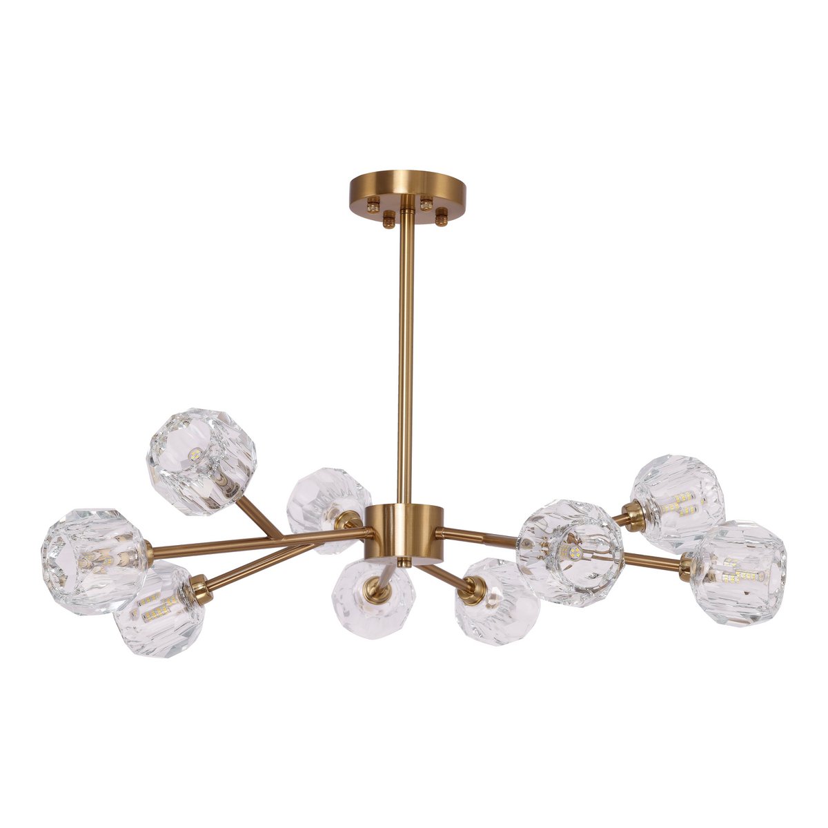 Hanglamp 80x45 cm goudkleurig metaal glas