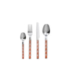 Huisvrouw 24-Piece Silver Cutlery Set with Pink Handle