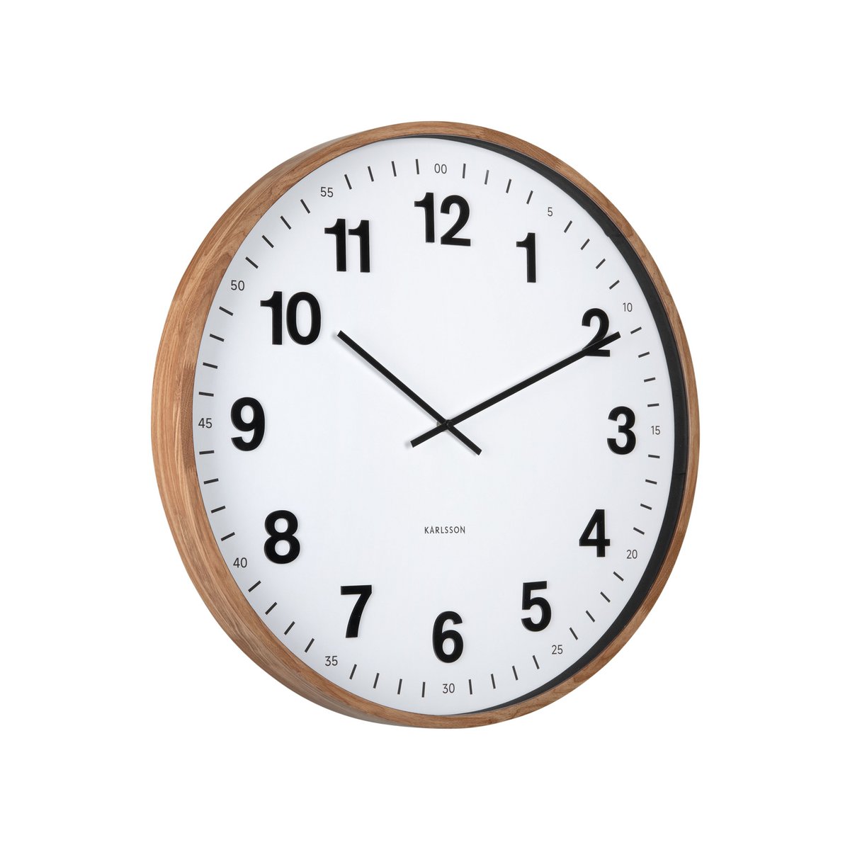 Wandklok 60 cm bruin plastic