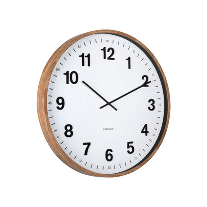 Wandklok 60 cm bruin plastic