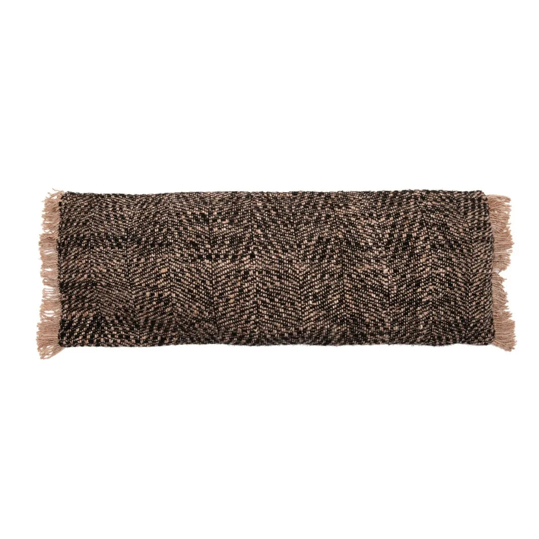 Kussenhoes zwart koper 35x100 cm
