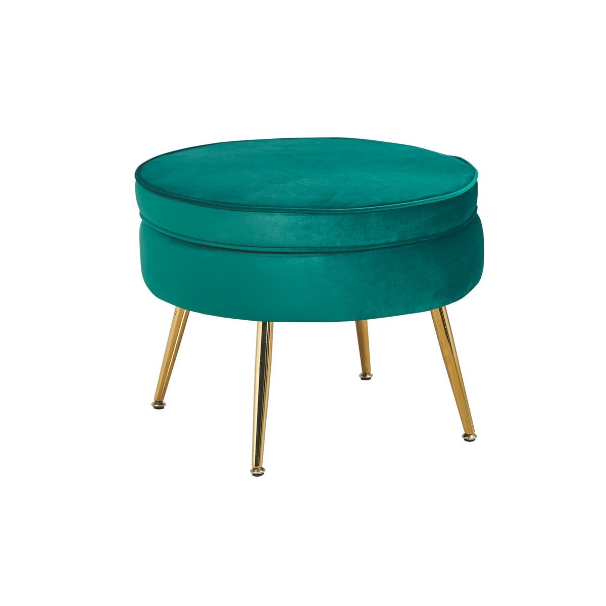 Poef rond groen fluweel