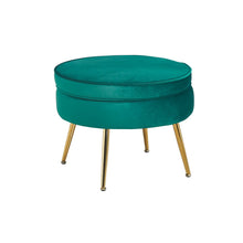 Poef rond groen fluweel