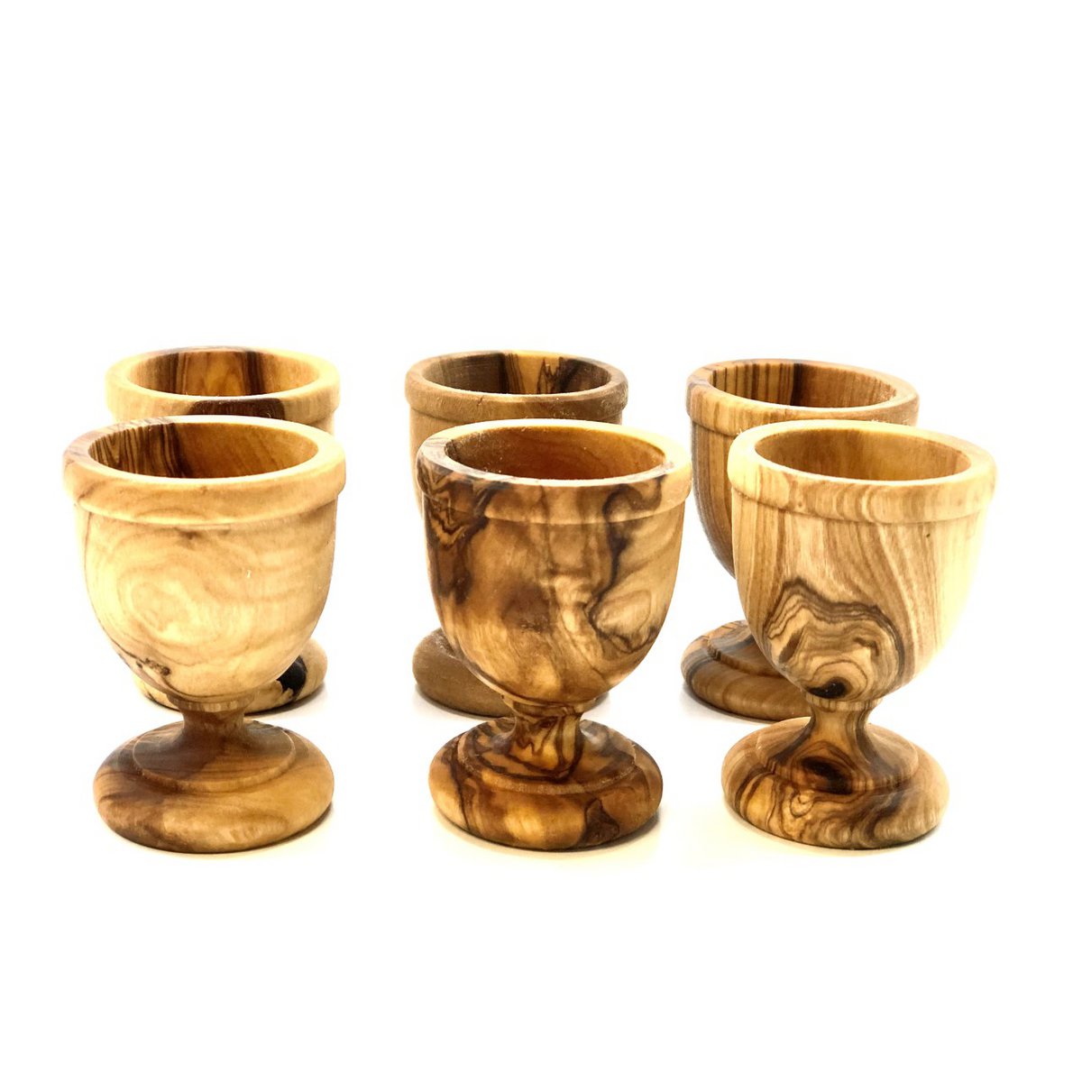 Eierdopjes olijfhout set van 6