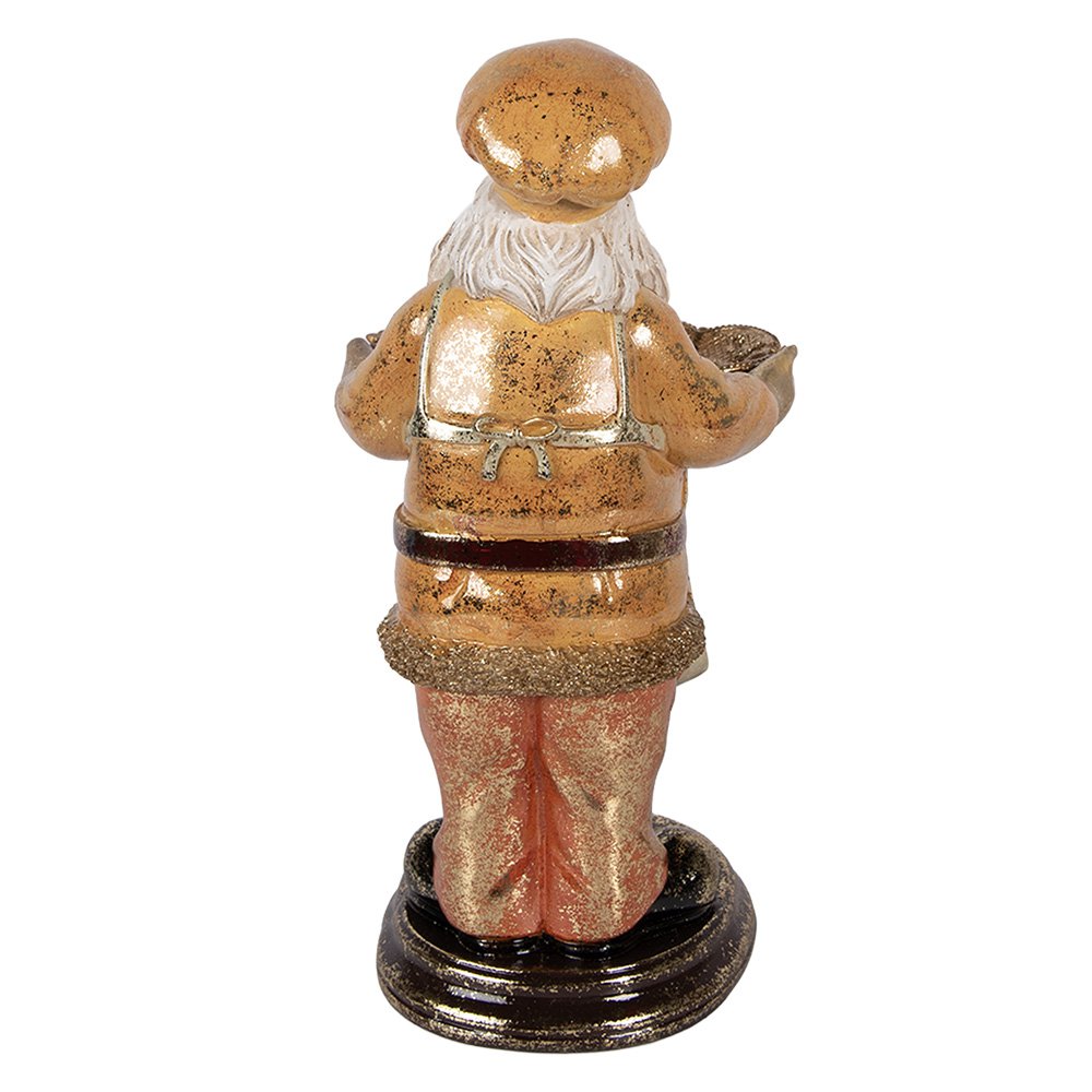 Kerstman beeld 15x18x31 cm beige kunststof