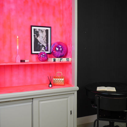 Kersthanger discobal 25x25x25 cm roze foam