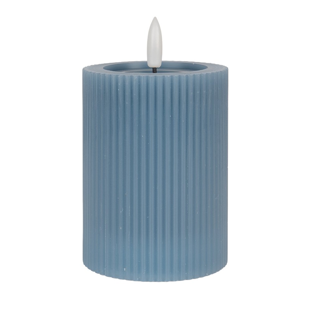 LED Candle 8x13 cm Blue Wax