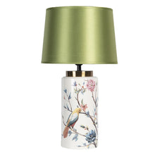 Table lamp Ø 28x50 cm E27/max 1x60W Green Ceramic Birds Desk lamp