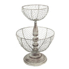 Etagère 2 laags Ø 30x44 cm beige ijzer