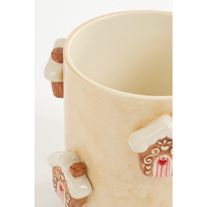 Kerst bloempot binnen  Gebroken wit