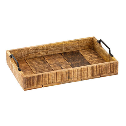 Serveerlade Houten Ladeset 2 Stuks Mango Hout 46x31 Cm Set