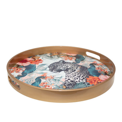Dienblad rond 40x40x4,5 cm multicolor plastic