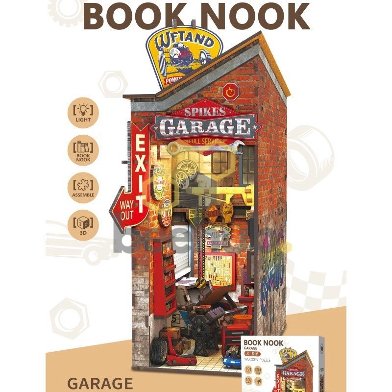 Inspirebox, 3D Booknook Garage, BE011920,19x10x24,3cm