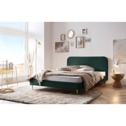 Gestoffeerd bed groen 140x200 cm fluweel