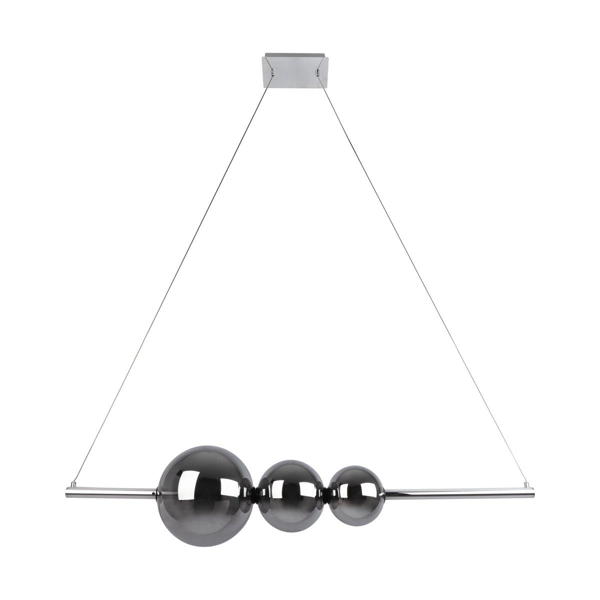Led Hanglamp Nova Gemaakt Van Chroom Met Rookglas Optiek
