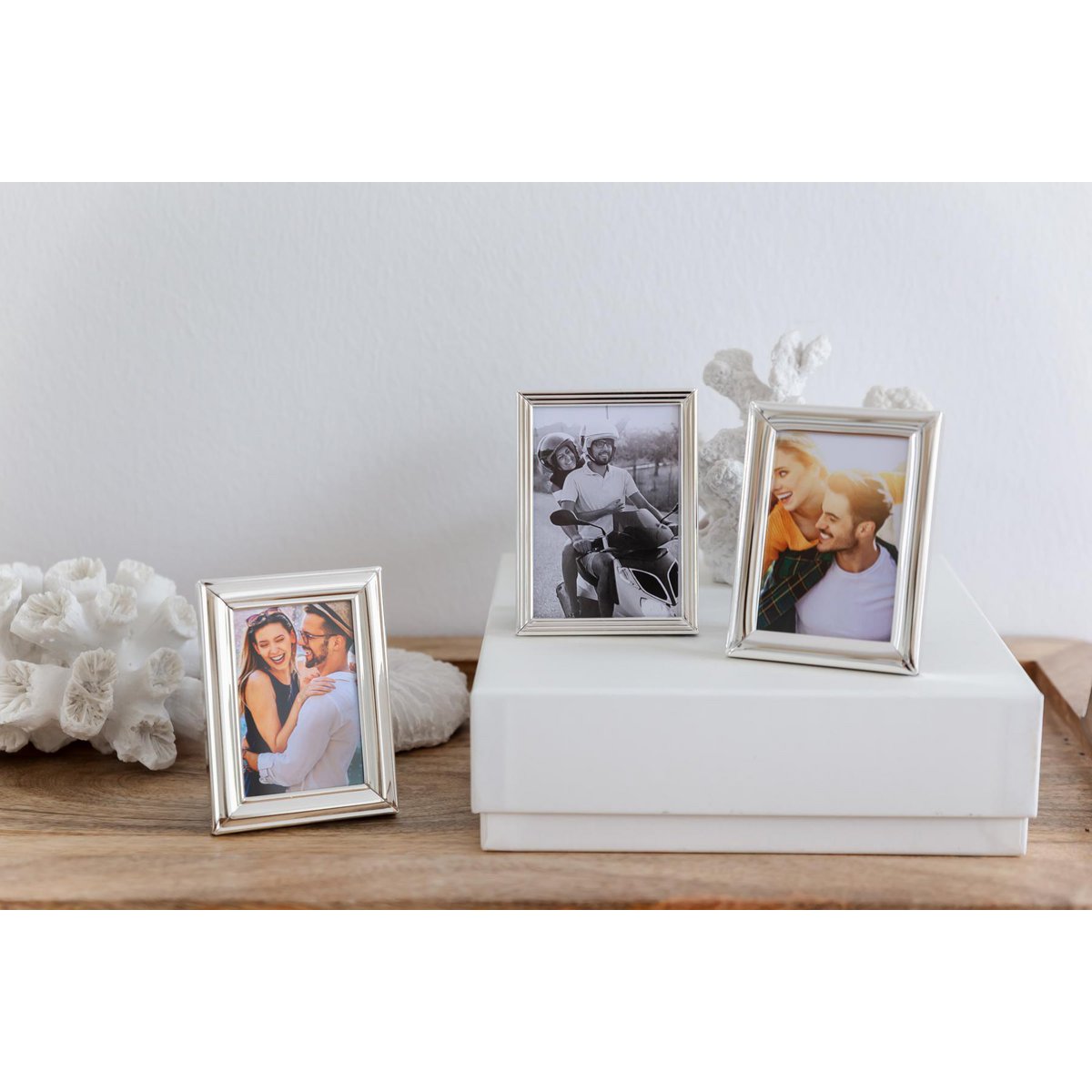 Fotolijst 6x9 cm verzilverd set van 3