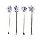 Aperitief spikes 4 stuks goud 12 cm